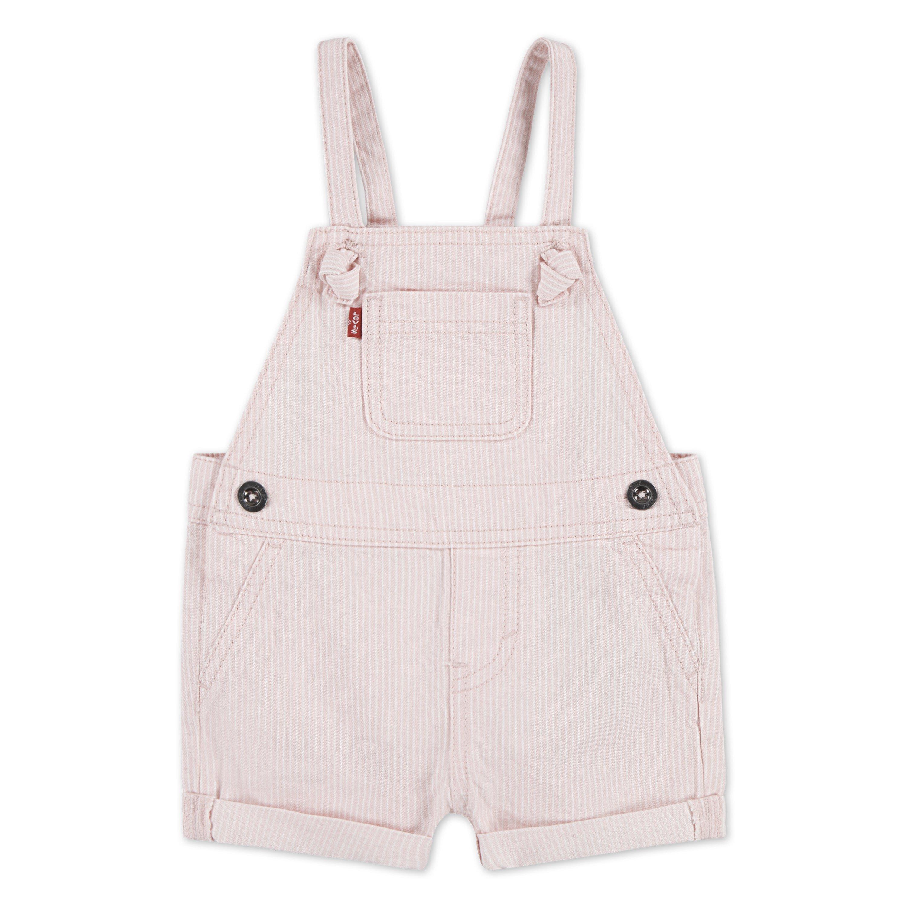 Levi's Knot Strap Baby Girls' Light Pink Wash Denim Shortalls - LIGHT PINK
